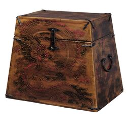 Vintage Chinese Book Trunk in Brown