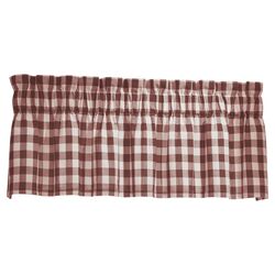 Classic Check Valance in Barn Red