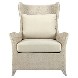 Riva Hourglass Weave Bergere Chair in Salt