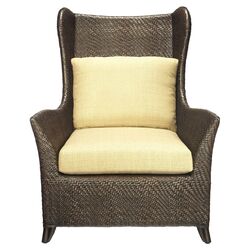Riva Hourglass Weave Bergere Chair in Pepper