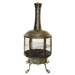 Tower Feast Chimenea in Antique Pewter