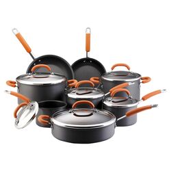 Rachael Ray Hard-Anodized 14 Piece Cookware Set in Gray