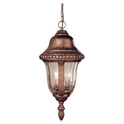 4 Light Outdoor Hanging Lantern in Brown