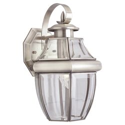 1 Light Outdoor Wall Lantern in Brushed Nickel