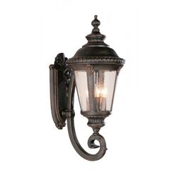4 Light Outdoor Wall Lantern in Black Copper