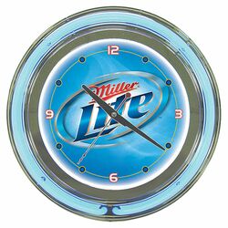 Miller Lite Neon Wall Clock in Blue