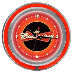 Budweiser Double Ring Neon Wall Clock in Red