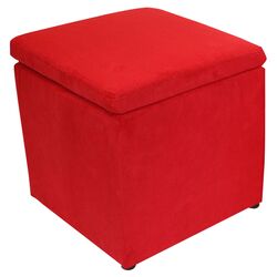 Storage Cube Ottoman in Red (Set of 2)
