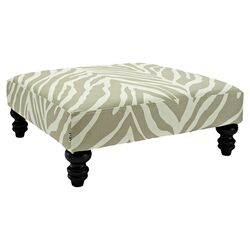 Zev Phoenix Square Cocktail Ottoman in Putty