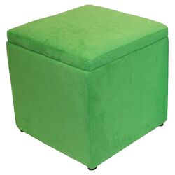 Storage Cube Ottoman in Green (Set of 2)