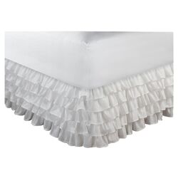 Multi-Ruffle Bed Skirt in White