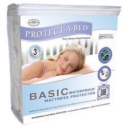 Basic Waterproof Fitted Sheet Mattress Protector in White
