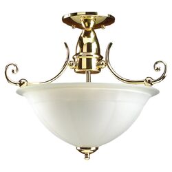 Canterbury 2 Light Inverted Pendant in Polished Brass