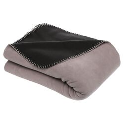 Reversible Fleece Blanket in Gray & Black