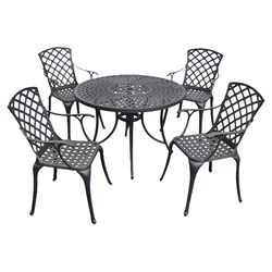 Sedona 5 Piece Dining Set in Charcoal Black