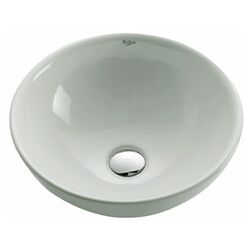 Ceramic Round Vessel Bathroom Sink in Chrome