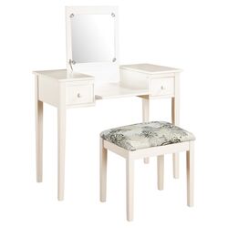 Vanity & Stool Set in White