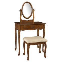 Woodland Vanity & Stool Set in Oak