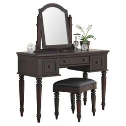 Bermuda Vanity & Stool Set in Espresso