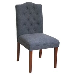 Parsons Upholstered Side Chair in Heather Charcoal Black (Set of 2)
