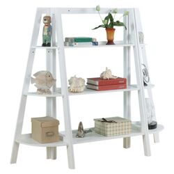 3 Tiered Foldable Bookcase in White