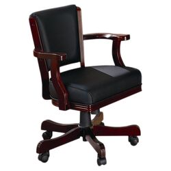 Norwitch Mid-Back Leather Chair in Black & Cherry with Arms