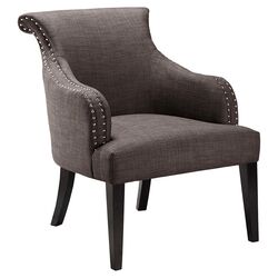 Alexis Upholstered Arm Chair in Charcoal