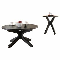 Katie 2 Piece Coffee & End Table Set in Black