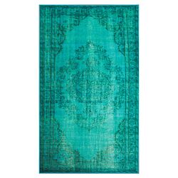 Remade Distressed Turquoise Rug