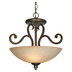 Heartwood 3 Light Convertible Inverted Pendant in Burnt Sienna