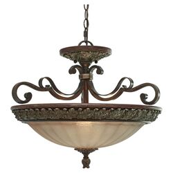 Bristol Place 3 Light Convertible Inverted Pendant in Old World Bronze