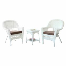 3 Piece Wicker Lounge Seating Group in White I