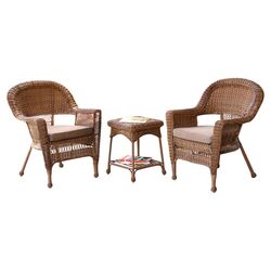 3 Piece Wicker Lounge Seating Group in Honey I