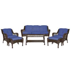 6 Piece Wicker Seating Group in Espresso