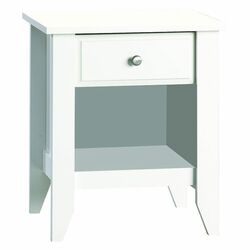 Shoal Creek 1 Drawer Nightstand in White