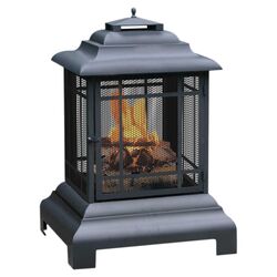 Outdoor Pagoda Fireplace in Gray