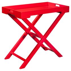 Leo Accent Table in Hot Red