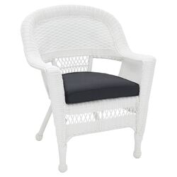 Wicker Lounge Chair in White I (Set of 2)