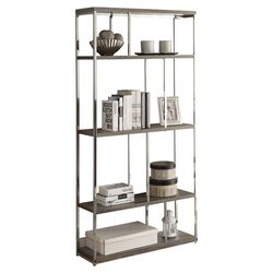 Reclaimed Metal Bookcase in Dark Taupe