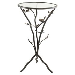 Glass Bird Table in Aged Bronze