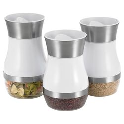 3 Piece Pourable Canister Set in White