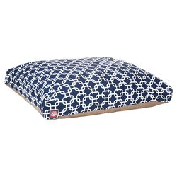 Links Rectangle Pet Bed in Navy Blue