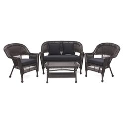 6 Piece Seating Group in Espresso with Brown Cushions