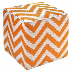 World Tangier Cube Ottoman in Carrot