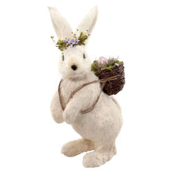 Knapsack Bunny Decorative Accent in White