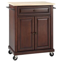 Americana Granite Top Kitchen Island in White