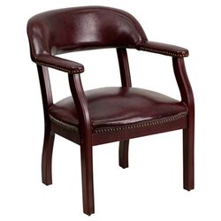 Hayes High Back Leather Office Chair in Black with Arms