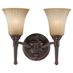 Wyre 2 Light Candle Wallchiere in Bronze