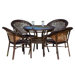 Glen Rock 5 Piece Bistro Set in Black & Gray