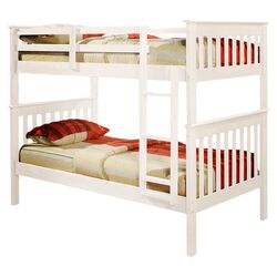House Twin Over Twin Bunk Bed in White